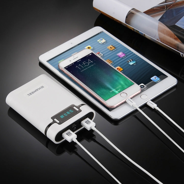 HAWEEL DIY 4 x 18650 Battery (Not Included) 10000mAh Power Bank Shell Box with 2 x USB Output & Display for iPhone, Galaxy, Sony, HTC, Google, Huawei, Xiaomi, Lenovo and other Smartphones, DIY 4 x 18650 10000mAh  Battery (US)                           ...