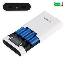 Load image into Gallery viewer, HAWEEL DIY 4 x 18650 Battery (Not Included) 10000mAh Power Bank Shell Box with 2 x USB Output &amp; Display for iPhone, Galaxy, Sony, HTC, Google, Huawei, Xiaomi, Lenovo and other Smartphones, DIY 4 x 18650 10000mAh  Battery (US)                           ...
