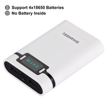 Load image into Gallery viewer, HAWEEL DIY 4 x 18650 Battery (Not Included) 10000mAh Power Bank Shell Box with 2 x USB Output &amp; Display for iPhone, Galaxy, Sony, HTC, Google, Huawei, Xiaomi, Lenovo and other Smartphones, DIY 4 x 18650 10000mAh  Battery (US)                           ...
