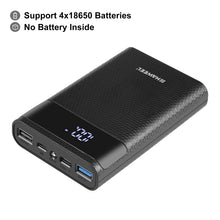 Load image into Gallery viewer, HAWEEL DIY 4x 18650 Battery (Not Included) 12000mAh Dual-way QC Charger Power Bank Shell Box with 2x USB Output &amp; Display,  Support QC 2.0 / QC 3.0 / FCP / SFCP /  AFC / MTK / BC 1.2 / PD