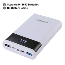 Load image into Gallery viewer, HAWEEL DIY 4x 18650 Battery (Not Included) 12000mAh Dual-way QC Charger Power Bank Shell Box with 2x USB Output &amp; Display,  Support QC 2.0 / QC 3.0 / FCP / SFCP /  AFC / MTK / BC 1.2 / PD