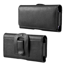 Load image into Gallery viewer, HAWEEL 6.1-6.8 inch Litchi Texture Genuine Leather Phone Belt Clip Horizontal Carrying Pouch