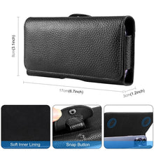 Load image into Gallery viewer, HAWEEL 6.1-6.8 inch Litchi Texture Genuine Leather Phone Belt Clip Horizontal Carrying Pouch