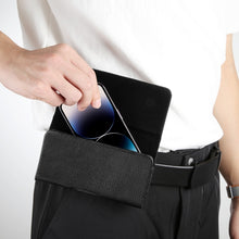 Load image into Gallery viewer, HAWEEL 6.1-6.8 inch Litchi Texture Genuine Leather Phone Belt Clip Horizontal Carrying Pouch