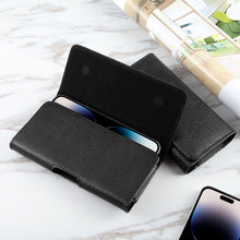 Load image into Gallery viewer, HAWEEL 6.1-6.8 inch Litchi Texture Genuine Leather Phone Belt Clip Horizontal Carrying Pouch