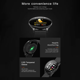 W8 Silver Waterproof Heart Rate Stainless Steel Smart Watch - iOS & Android