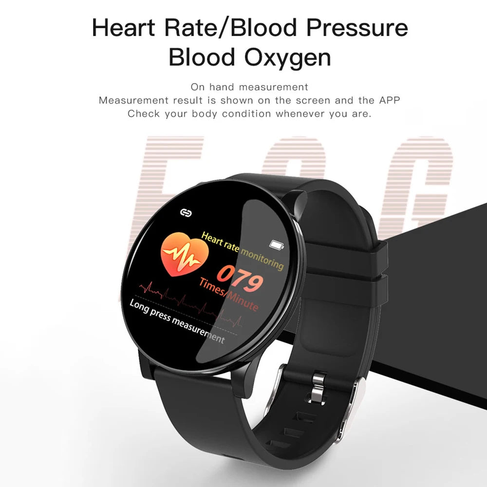 W8 Silver Waterproof Heart Rate Stainless Steel Smart Watch - iOS & Android