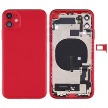 Load image into Gallery viewer, Battery Back Cover Assembly (with Side Keys &amp; Power Button + Volume Button Flex Cable &amp; Wireless Charging Module &amp; Motor &amp; Charging Port &amp; Speaker Ringer Buzzer &amp; Card Tray &amp; Camera Lens Cover) for iPhone 11