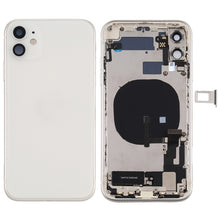 Load image into Gallery viewer, Battery Back Cover Assembly (with Side Keys &amp; Power Button + Volume Button Flex Cable &amp; Wireless Charging Module &amp; Motor &amp; Charging Port &amp; Speaker Ringer Buzzer &amp; Card Tray &amp; Camera Lens Cover) for iPhone 11