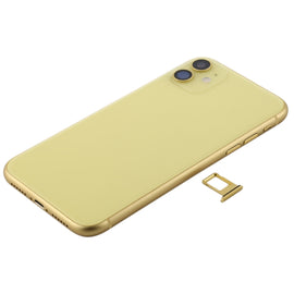 Battery Back Cover Assembly (with Side Keys & Power Button + Volume Button Flex Cable & Wireless Charging Module & Motor & Charging Port & Speaker Ringer Buzzer & Card Tray & Camera Lens Cover) for iPhone 11