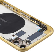 Load image into Gallery viewer, Battery Back Cover Assembly (with Side Keys &amp; Power Button + Volume Button Flex Cable &amp; Wireless Charging Module &amp; Motor &amp; Charging Port &amp; Speaker Ringer Buzzer &amp; Card Tray &amp; Camera Lens Cover) for iPhone 11