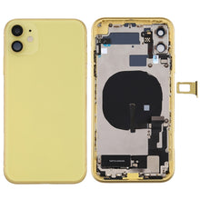 Load image into Gallery viewer, Battery Back Cover Assembly (with Side Keys &amp; Power Button + Volume Button Flex Cable &amp; Wireless Charging Module &amp; Motor &amp; Charging Port &amp; Speaker Ringer Buzzer &amp; Card Tray &amp; Camera Lens Cover) for iPhone 11
