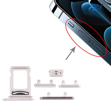Load image into Gallery viewer, SIM Card Tray + SIM Card Tray + Side Keys for iPhone 12 Pro, For iPhone 12 Pro (double card)