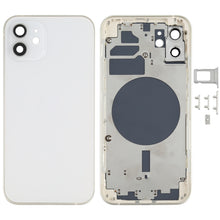Load image into Gallery viewer, Back Housing Cover with SIM Card Tray &amp; Side  Keys &amp; Camera Lens for iPhone 12(White)