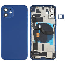 Load image into Gallery viewer, Battery Back Cover Assembly (with Side Keys &amp; Speaker Ringer Buzzer &amp; Motor &amp; Camera Lens &amp; Card Tray &amp; Power Button + Volume Button + Charging Port &amp; Wireless Charging Module) for iPhone 12, For iPhone 12(Assembly)
