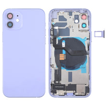 Load image into Gallery viewer, Battery Back Cover Assembly (with Side Keys &amp; Speaker Ringer Buzzer &amp; Motor &amp; Camera Lens &amp; Card Tray &amp; Power Button + Volume Button + Charging Port &amp; Wireless Charging Module) for iPhone 12, For iPhone 12(Assembly)