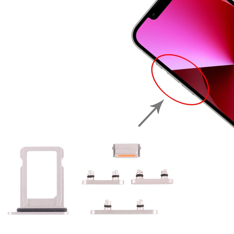 SIM Card Tray + Side Keys for iPhone 13(Starlight)