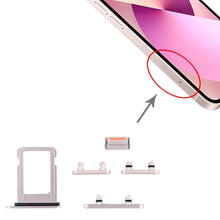 Load image into Gallery viewer, SIM Card Tray + Side Keys for iPhone 13 Mini(Midnight), For iPhone 13 Mini