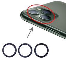 Load image into Gallery viewer, 3 PCS Rear Camera Glass Lens Metal Protector Hoop Ring for iPhone 11 Pro &amp; 11 Pro Max, For iPhone 11 Pro &amp; 11 Pro Max