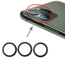 Load image into Gallery viewer, 3 PCS Rear Camera Glass Lens Metal Protector Hoop Ring for iPhone 11 Pro &amp; 11 Pro Max, For iPhone 11 Pro &amp; 11 Pro Max