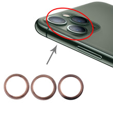 Load image into Gallery viewer, 3 PCS Rear Camera Glass Lens Metal Protector Hoop Ring for iPhone 11 Pro &amp; 11 Pro Max, For iPhone 11 Pro &amp; 11 Pro Max