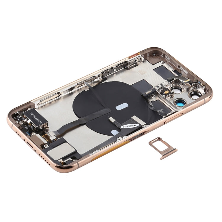 Battery Back Cover Assembly (with Side Keys & Power Button + Volume Button Flex Cable & Wireless Charging Module & Motor & Charging Port & Speaker Ringer Buzzer & Card Tray & Camera Lens Cover) for iPhone 11 Pro Max