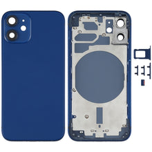 Load image into Gallery viewer, Back Housing Cover with SIM Card Tray &amp; Side  Keys &amp; Camera Lens for iPhone 12 mini(Green), For iPhone 12 mini, For iPhone 12 mini(Purple)