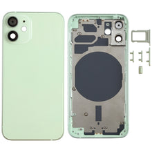 Load image into Gallery viewer, Back Housing Cover with SIM Card Tray &amp; Side  Keys &amp; Camera Lens for iPhone 12 mini(Green), For iPhone 12 mini, For iPhone 12 mini(Purple)