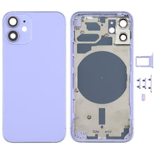 Load image into Gallery viewer, Back Housing Cover with SIM Card Tray &amp; Side  Keys &amp; Camera Lens for iPhone 12 mini(Green), For iPhone 12 mini, For iPhone 12 mini(Purple)