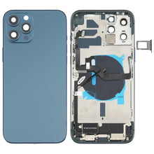 Load image into Gallery viewer, Battery Back Cover Assembly (with Side Keys &amp; Speaker Ringer Buzzer &amp; Motor &amp; Camera Lens &amp; Card Tray &amp; Power Button + Volume Button + Charging Port &amp; Wireless Charging Module) for iPhone 12 Pro Max