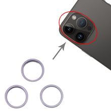 Load image into Gallery viewer, For iPhone 14 Pro Max 3PCS Rear Camera Glass Lens Metal Outside Protector Hoop Ring, For iPhone 14 Pro Max