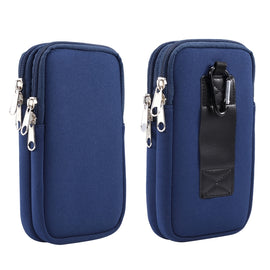 Universal Double-compartment Elastic Hanging Waist Bag for 6.9 inches and Below Smart Phones