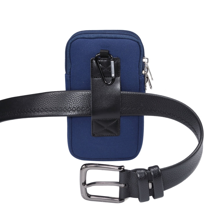 Universal Double-compartment Elastic Hanging Waist Bag for 6.9 inches and Below Smart Phones