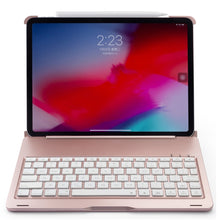 Load image into Gallery viewer, F105A Colorful Backlight Aluminum Backplane Wireless Bluetooth Keyboard Tablet Case for iPad Pro 11 inch （2018）