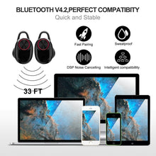 Load image into Gallery viewer, BTH-V5 DSP Noise Cancelling Earbuds Sports Wireless Bluetooth V5.0  Headset with Charging Case, Compatible with iPhone and Android