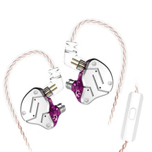 Load image into Gallery viewer, KZ ZSN Circle Iron Moving Iron Quad-core Wired Control In-ear Mega Bass HiFi Earphone with Microphone