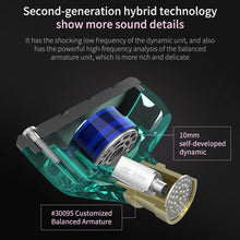 Load image into Gallery viewer, KZ ZSN Circle Iron Moving Iron Quad-core Wired Control In-ear Mega Bass HiFi Earphone with Microphone