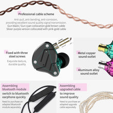 Load image into Gallery viewer, KZ ZSN Circle Iron Moving Iron Quad-core Wired Control In-ear Mega Bass HiFi Earphone with Microphone