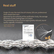 Load image into Gallery viewer, KZ 8 Pin Oxygen-free Copper Silver Plated Upgrade Cable for Most MMCX Interface Earphones