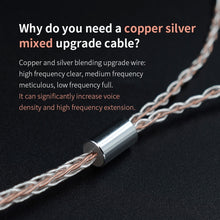 Load image into Gallery viewer, KZ B Copper-silver Mixed Plated Upgrade Cable for KZ ZST / ZS10 / ES4 / AS10 / BA10 Earphones