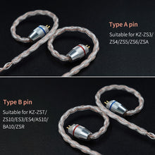 Load image into Gallery viewer, KZ B Copper-silver Mixed Plated Upgrade Cable for KZ ZST / ZS10 / ES4 / AS10 / BA10 Earphones