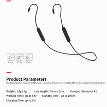 Load image into Gallery viewer, KZ Waterproof High Fidelity Bluetooth Upgrade Cable for KZ ZSN Earphones