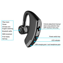 Load image into Gallery viewer, V9 Business Handsfree Wireless Bluetooth Headset CSR 4.1 with Mic for Driver Sport