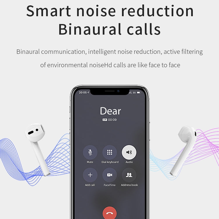 i9 Touch Wireless TWS Sport Bilateral Stereo Bluetooth 5.0 Headset with Charging Box, Touch Version