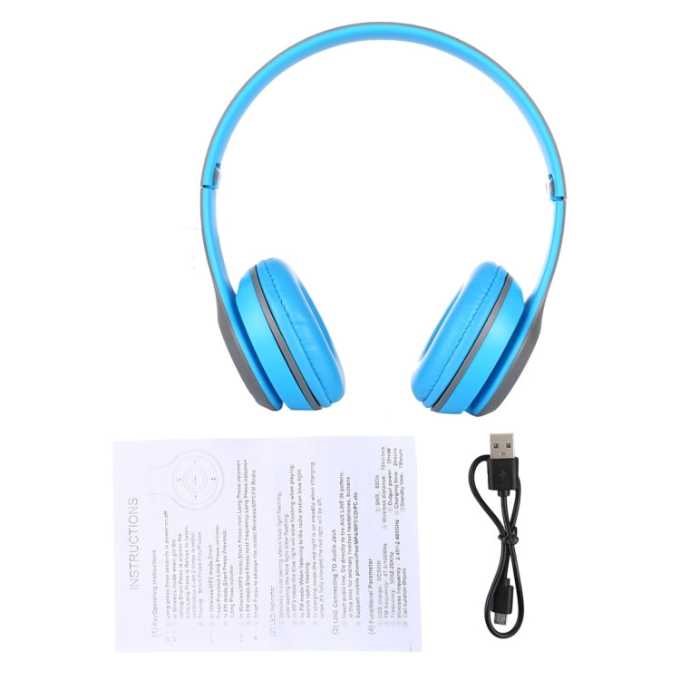 P47 Foldable Wireless Bluetooth Headphone with 3.5mm Audio Jack, Support MP3 / Call