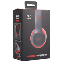 Load image into Gallery viewer, P47 Foldable Wireless Bluetooth Headphone with 3.5mm Audio Jack, Support MP3 / Call, P47 Red, P47 White, P47 Green, P47 Black, P47 Blue