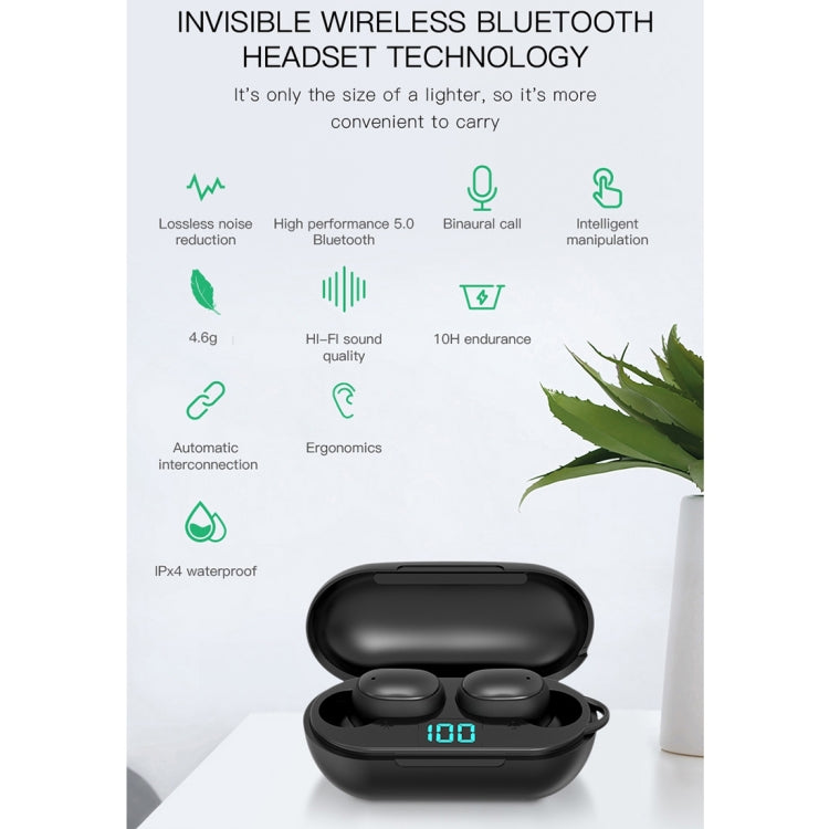 H6 TWS Bluetooth 5.0 Wireless Bluetooth Earphone with Digital Display & Charging Box, Support for Siri & HD Calls