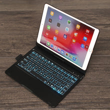 Load image into Gallery viewer, F102AS For iPad 10.2 inch Colorful Backlit Rotatable Bluetooth Keyboard Leather Tablet Case with Pen Slot Function