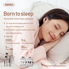 Load image into Gallery viewer, REMAX RM-208 In-Ear Stereo Sleep Earphone with Wire Control + MIC, Support Hands-free