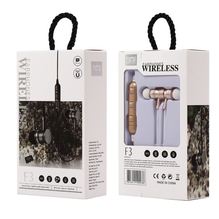 F3 Bluetooth 4.2 Hanging Neck Design Bluetooth Headset, Support Music Play & Switching & Volume Control & Answer